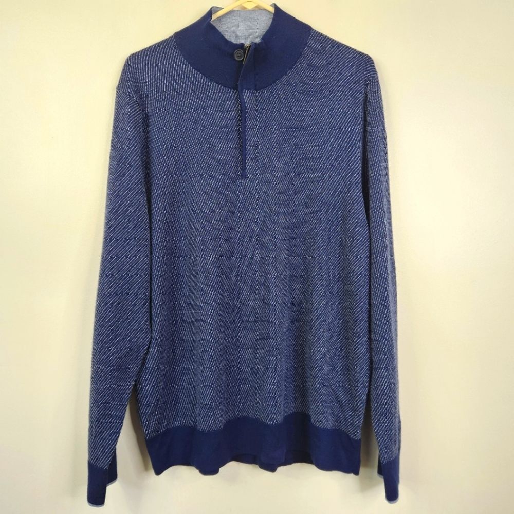 Brooks Brothers Merino Wool Long Sleeve 1/4 Zip Pullover Sweater XL